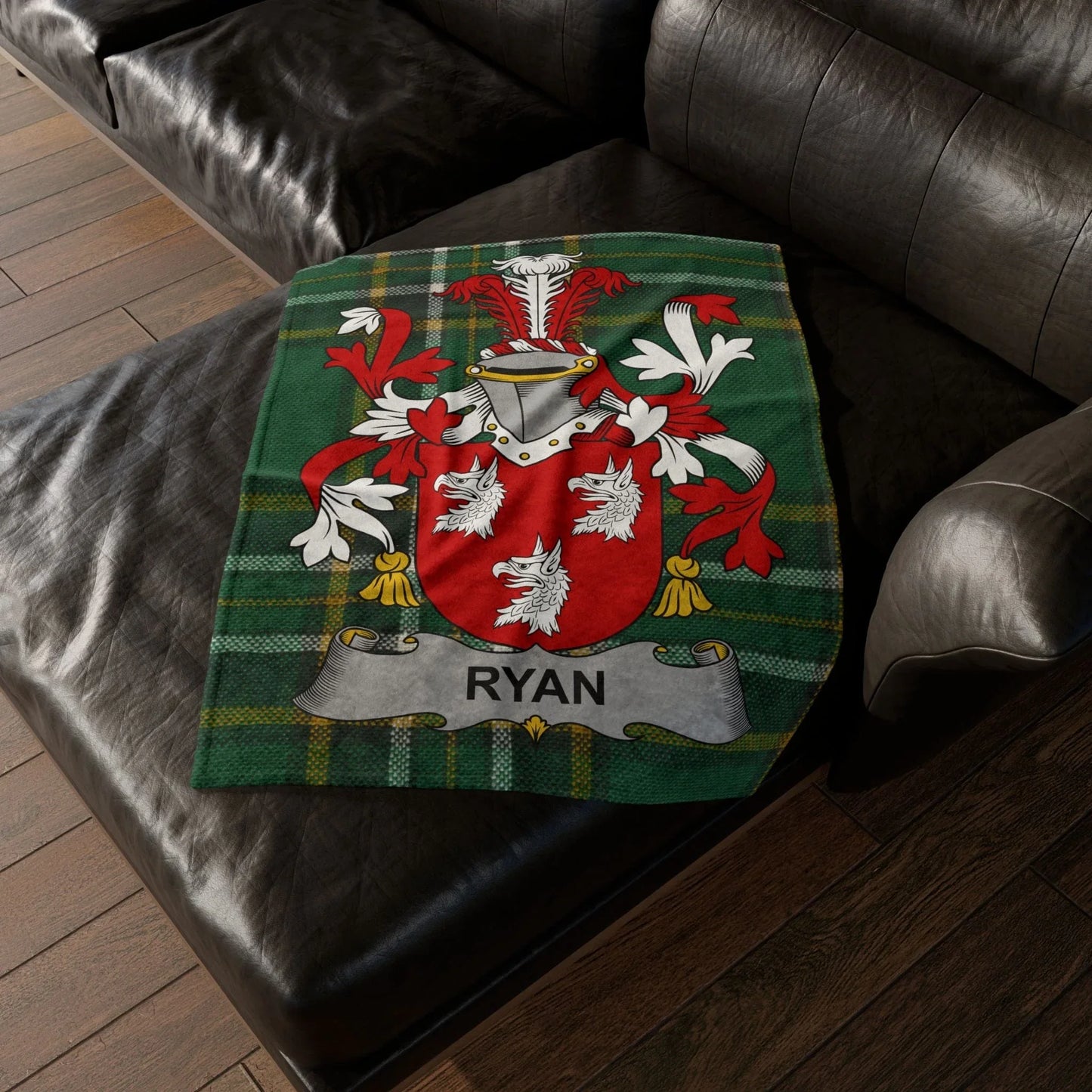 Ryan Surname Irish Coat Of Arms Tartan Blanket