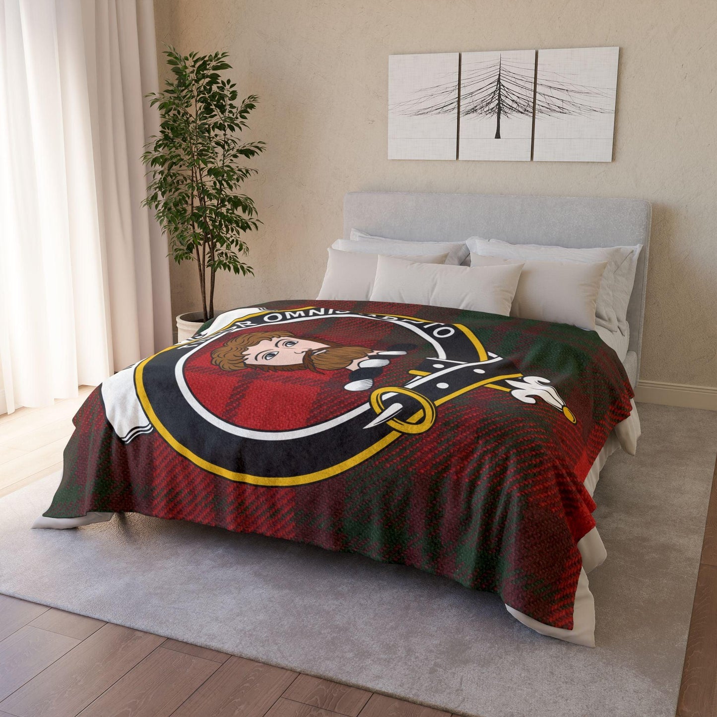 MacNab Clan Tartan Blanket – Scottish Crest Throw, Soft & Cozy