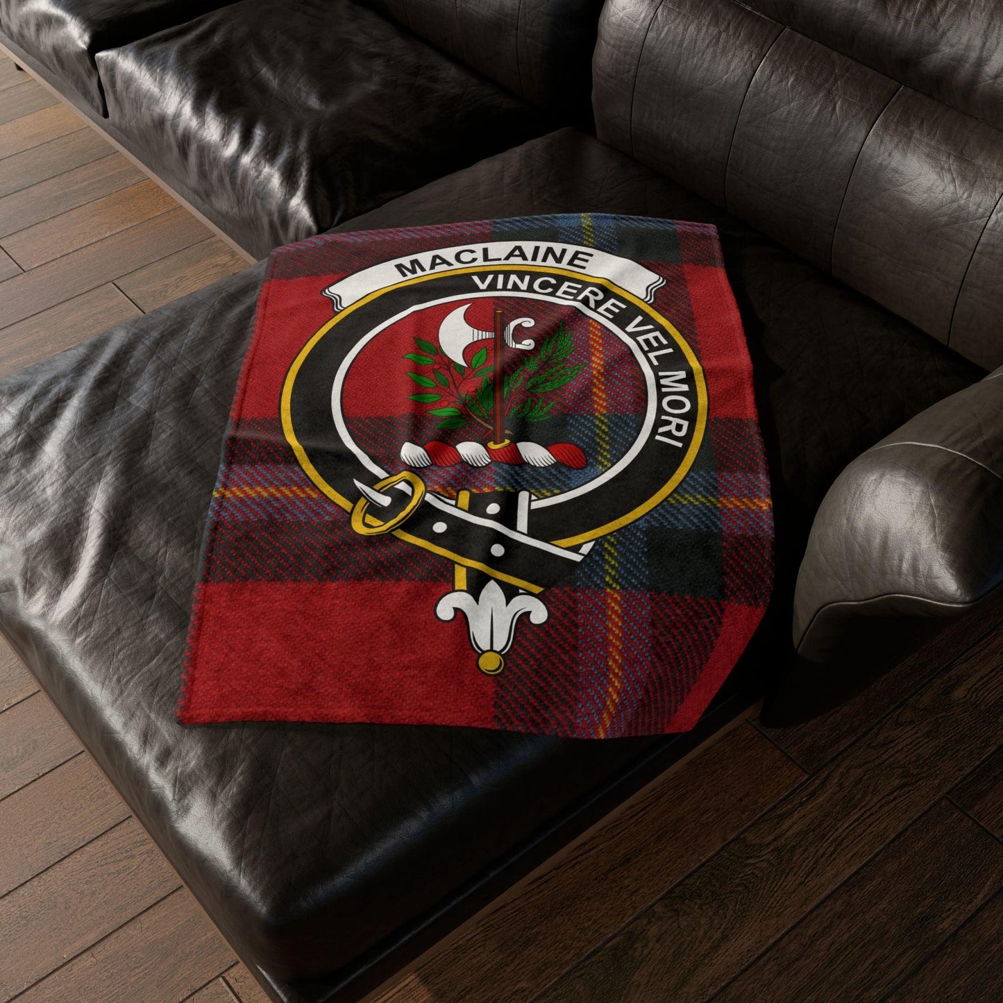 MacLaine Clan Tartan Blanket – Scottish Crest Throw, Soft & Cozy
