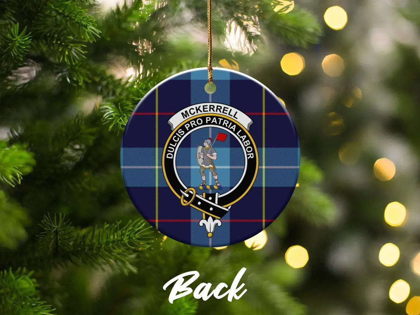 Tartan Pattern with Family Crest Ornament product type