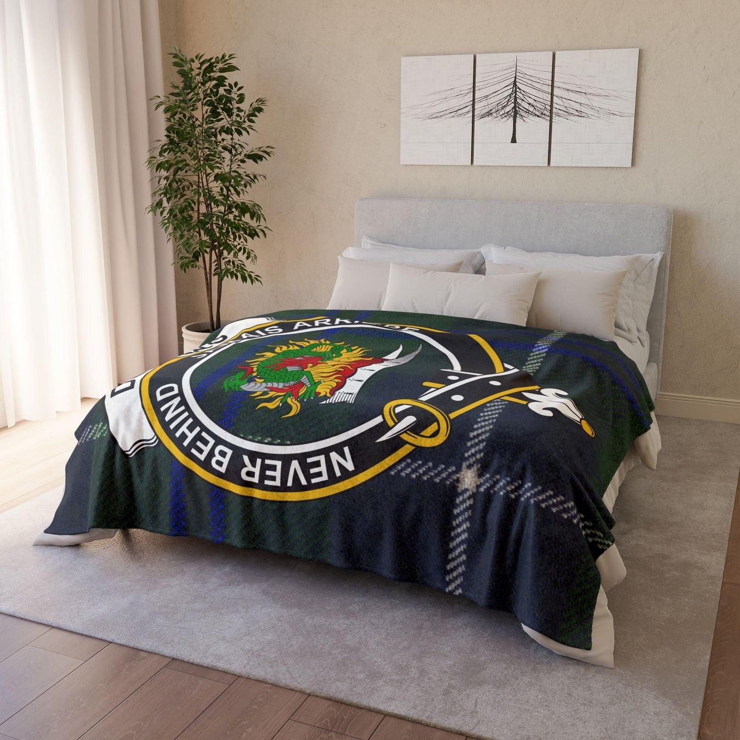 Douglas Clan Tartan Blanket – Scottish Crest Throw - Celtic Ancestry Gifts