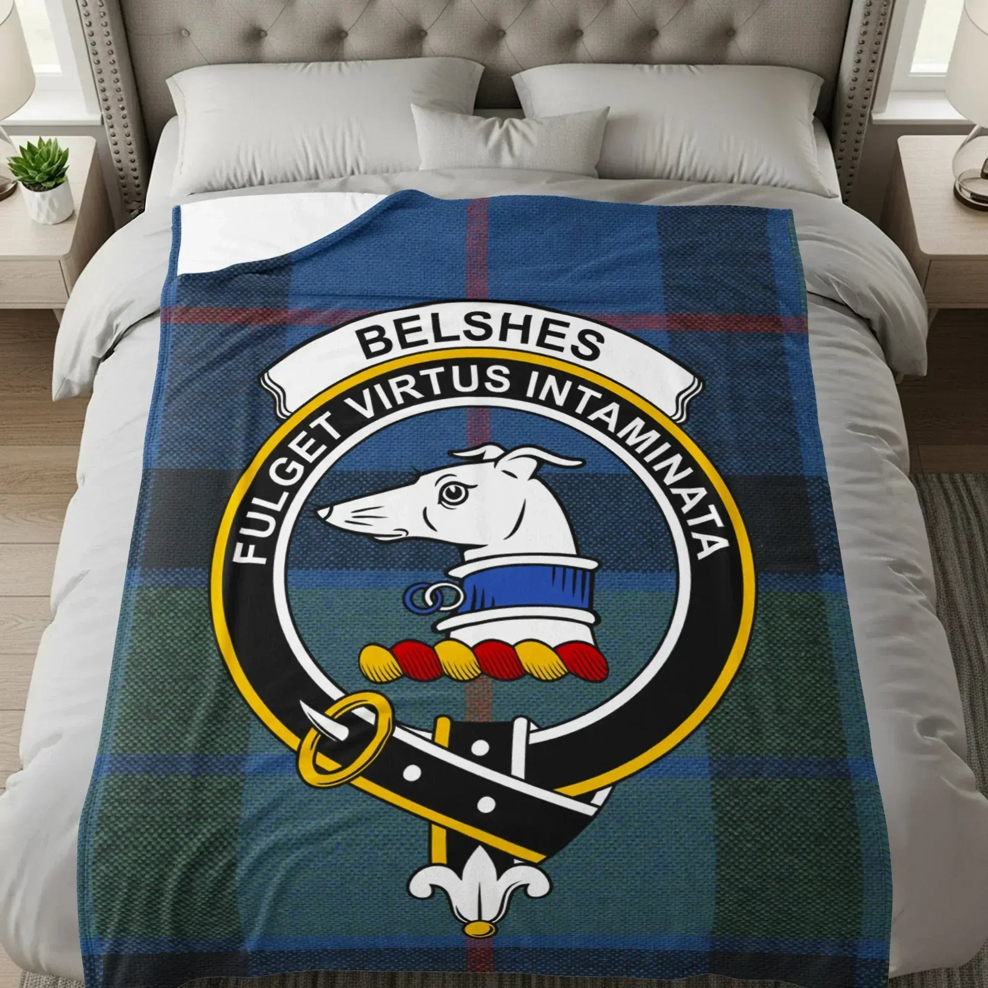 Belshes Fulget Virtus Intaminata Clan Crest Blanket product