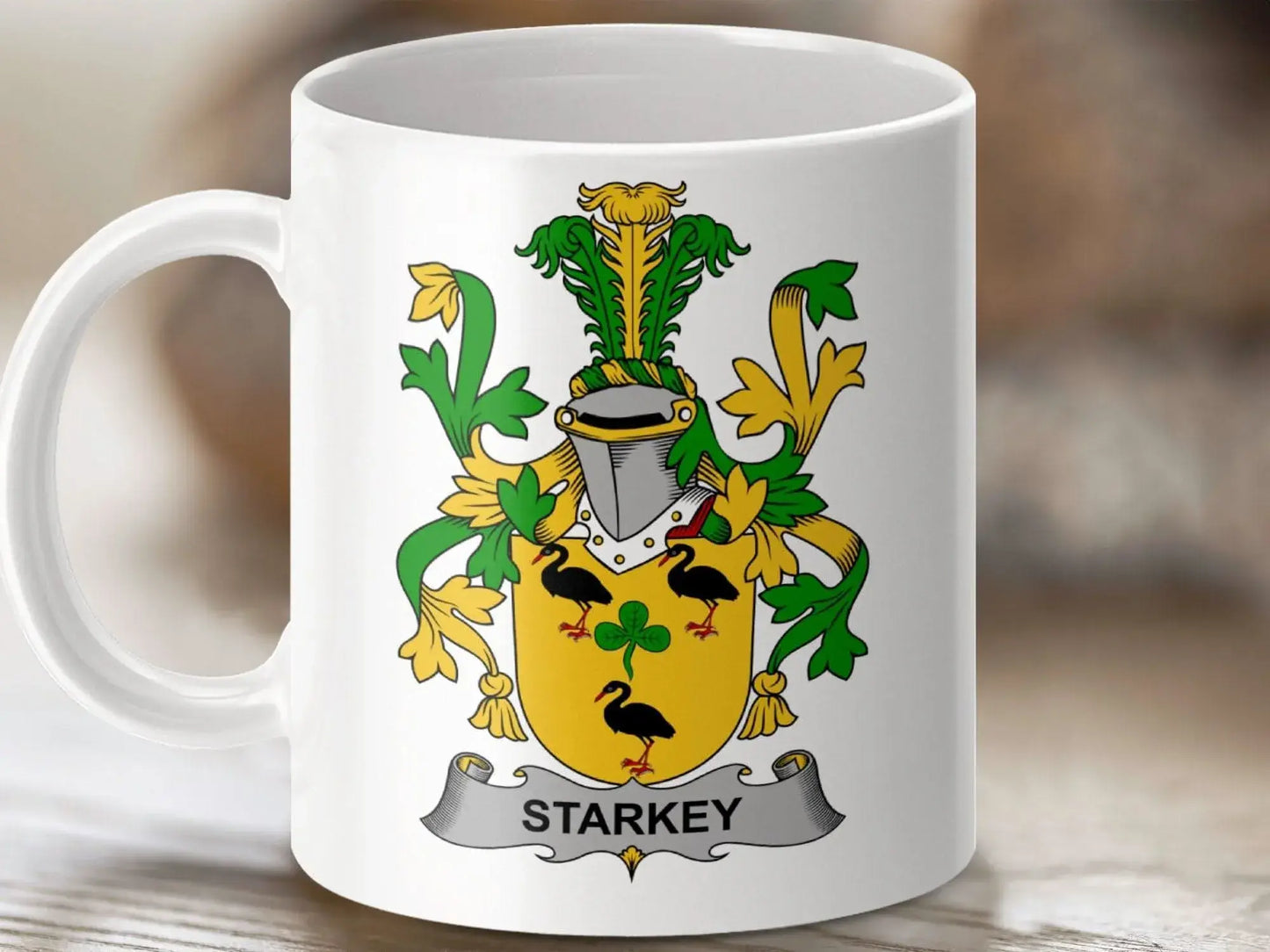 Starkey Family Crest Irish Coat of Arms Mug - Celtic Ancestry Gifts