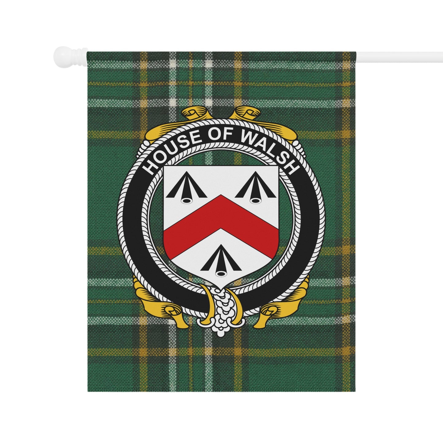 House of Walsh Tartan Crest Flag Home Decor