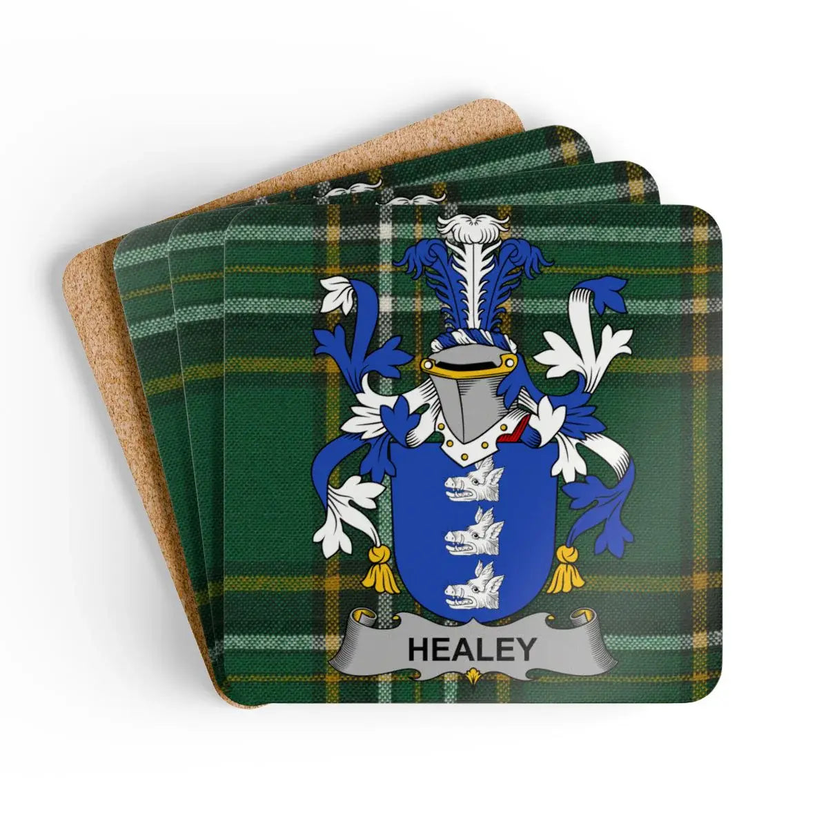 Healey Family Crest Square Coasters Drinkware Product