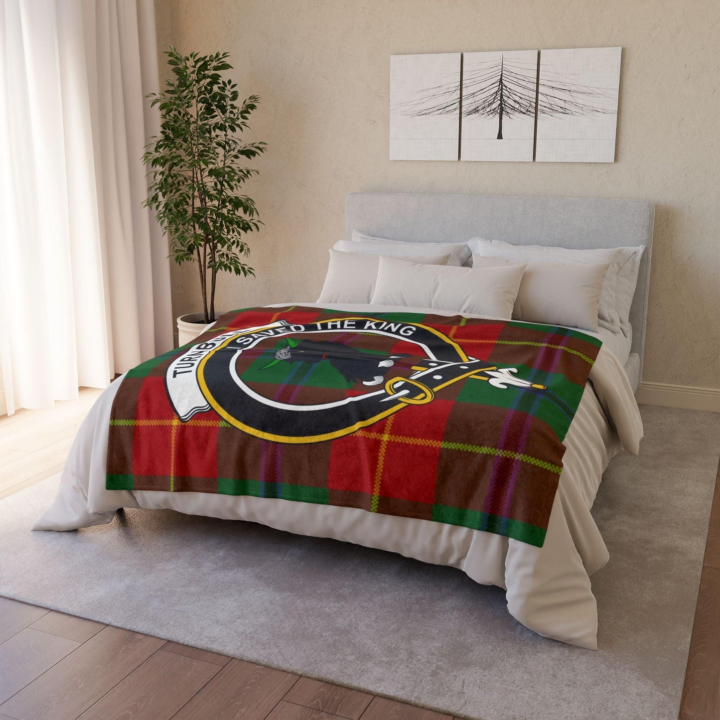 Turnbull Clan Tartan Blanket – Scottish Crest Throw - Celtic Ancestry Gifts
