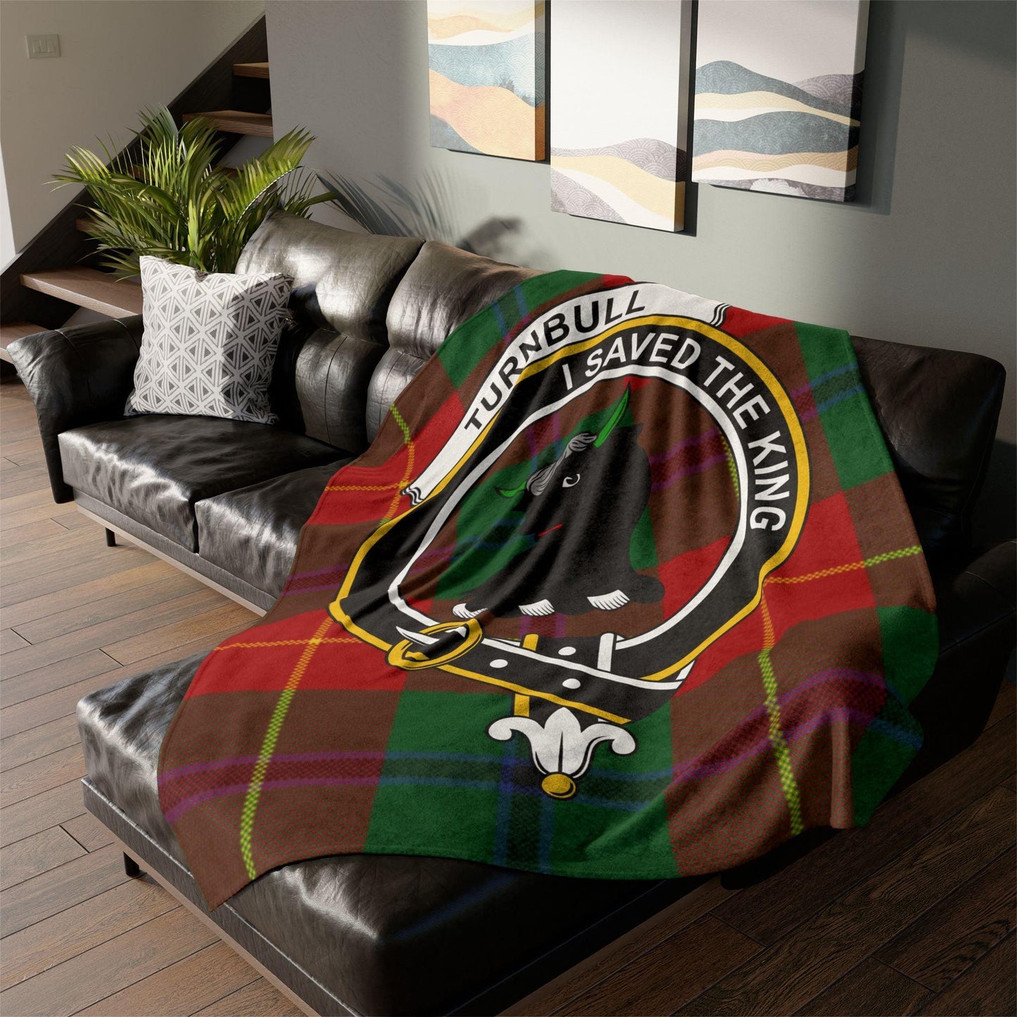 Turnbull Clan Tartan Blanket – Scottish Crest Throw - Celtic Ancestry Gifts