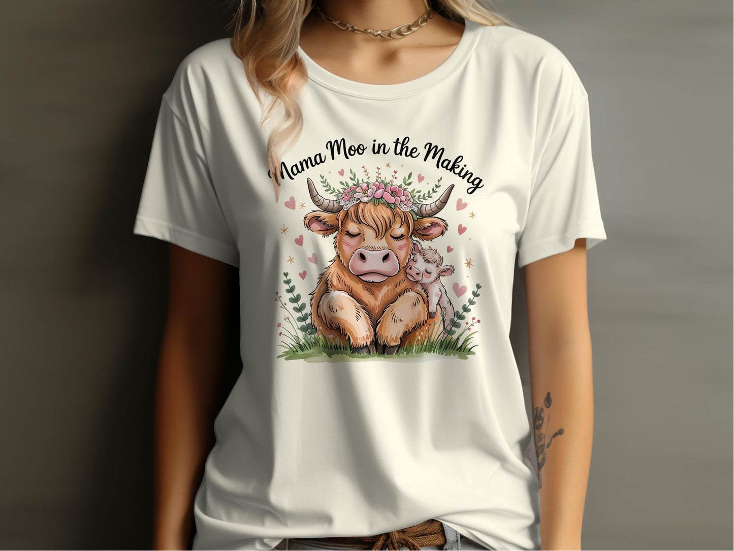 Adorable Mama Moo in the Making Graphic T-Shirt product