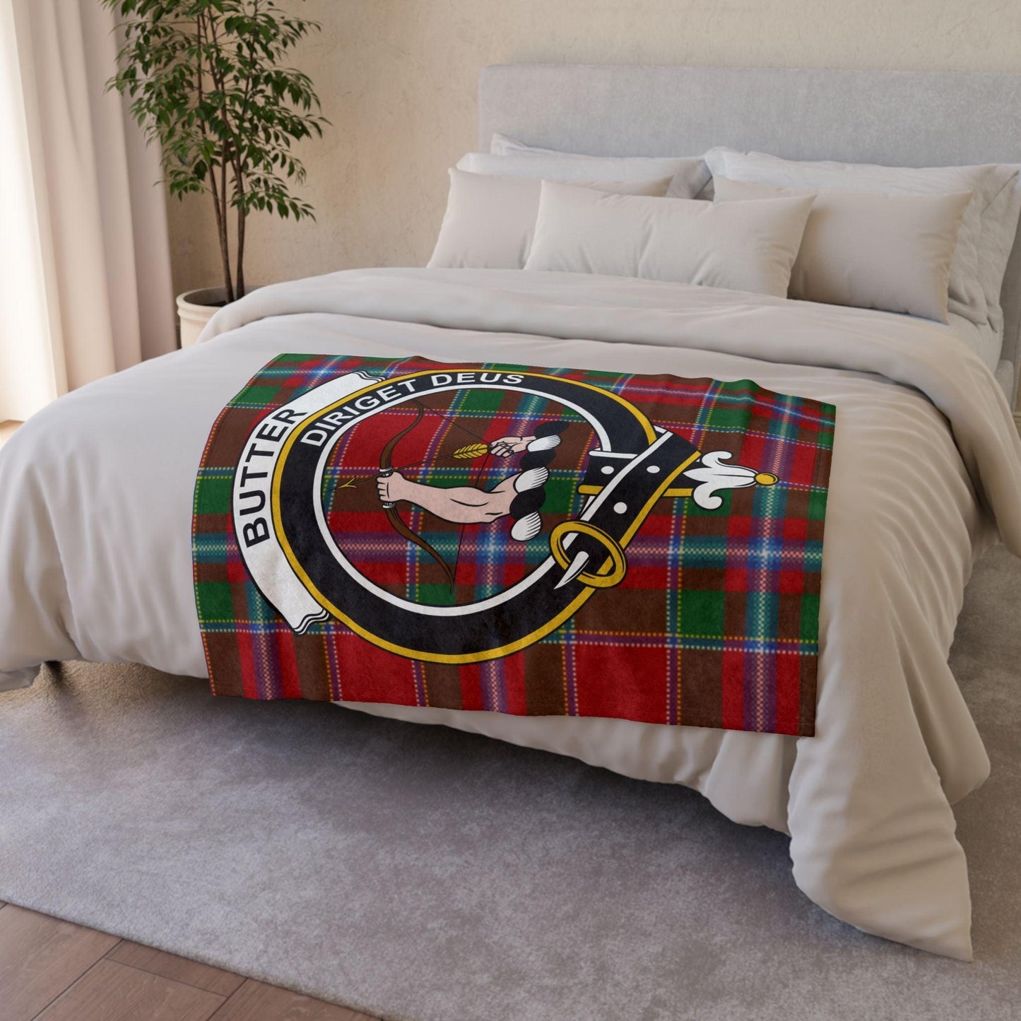 Butter Clan Crest Scottish Tartan Blanket