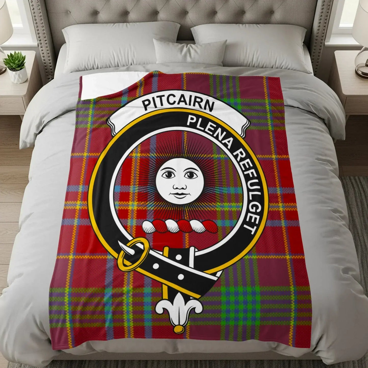 Pitcairn Tartan Emblem Design Blanket product