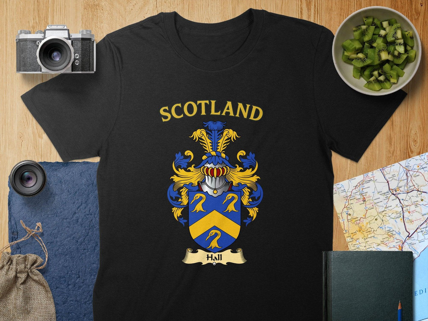 Hall Clan Family Crest Coat of Arms T-Shirt - Celtic Ancestry Gifts