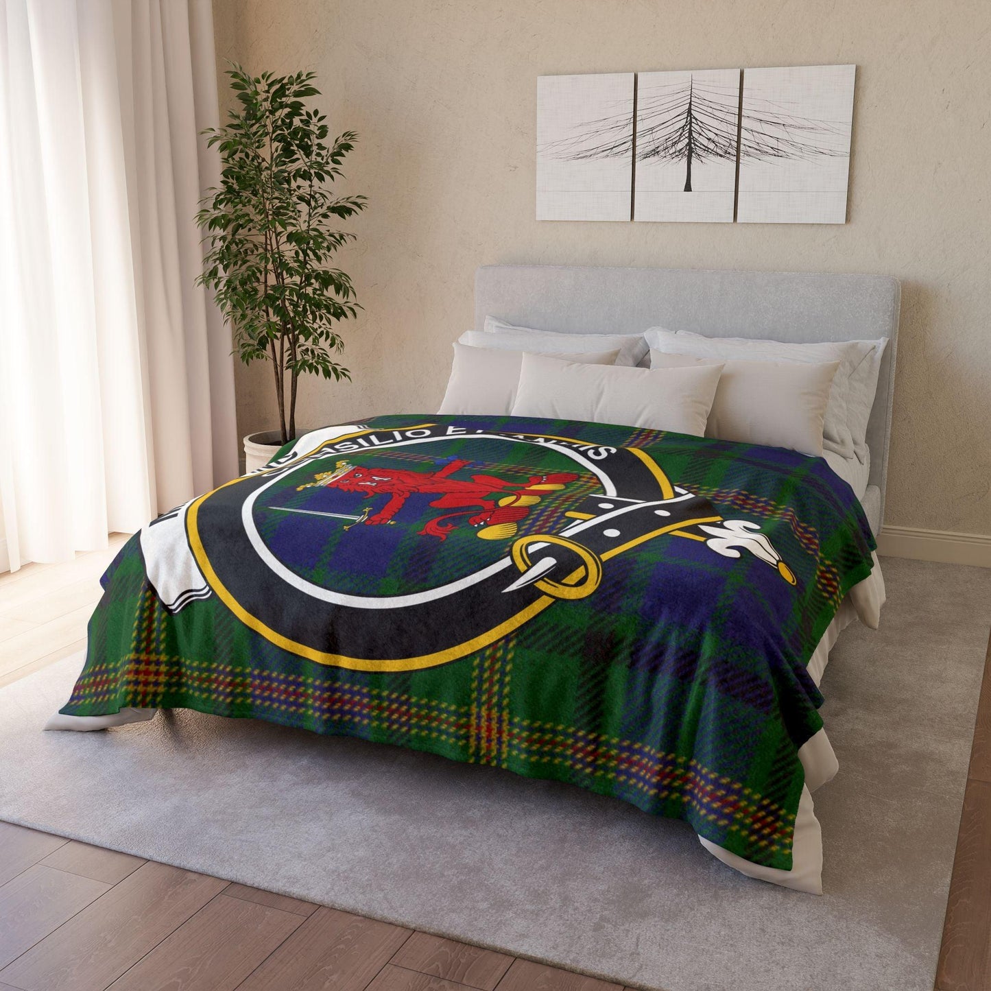 Maitland Clan Tartan Blanket – Scottish Crest Throw, Soft & Cozy