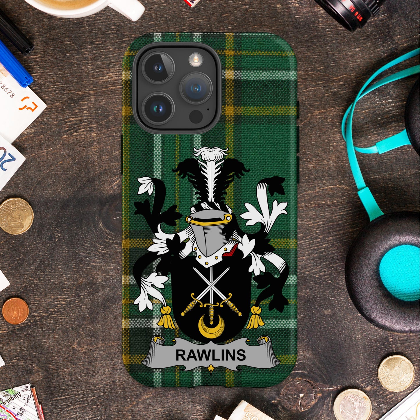 Personalized Rawlins Coat of Arms Phone Case product type