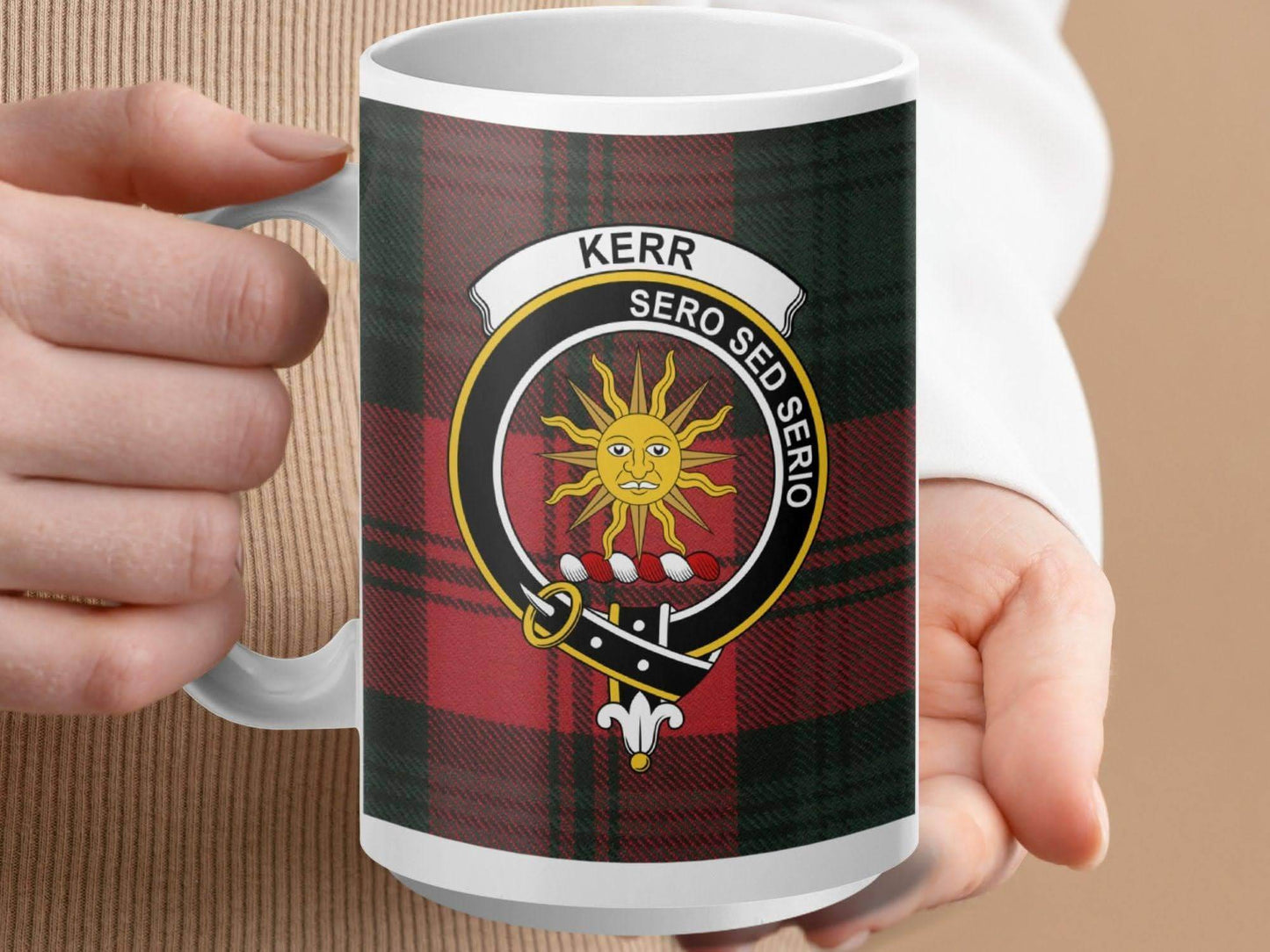 Kerr Family Crest Tartan Pattern Coffee Mug product