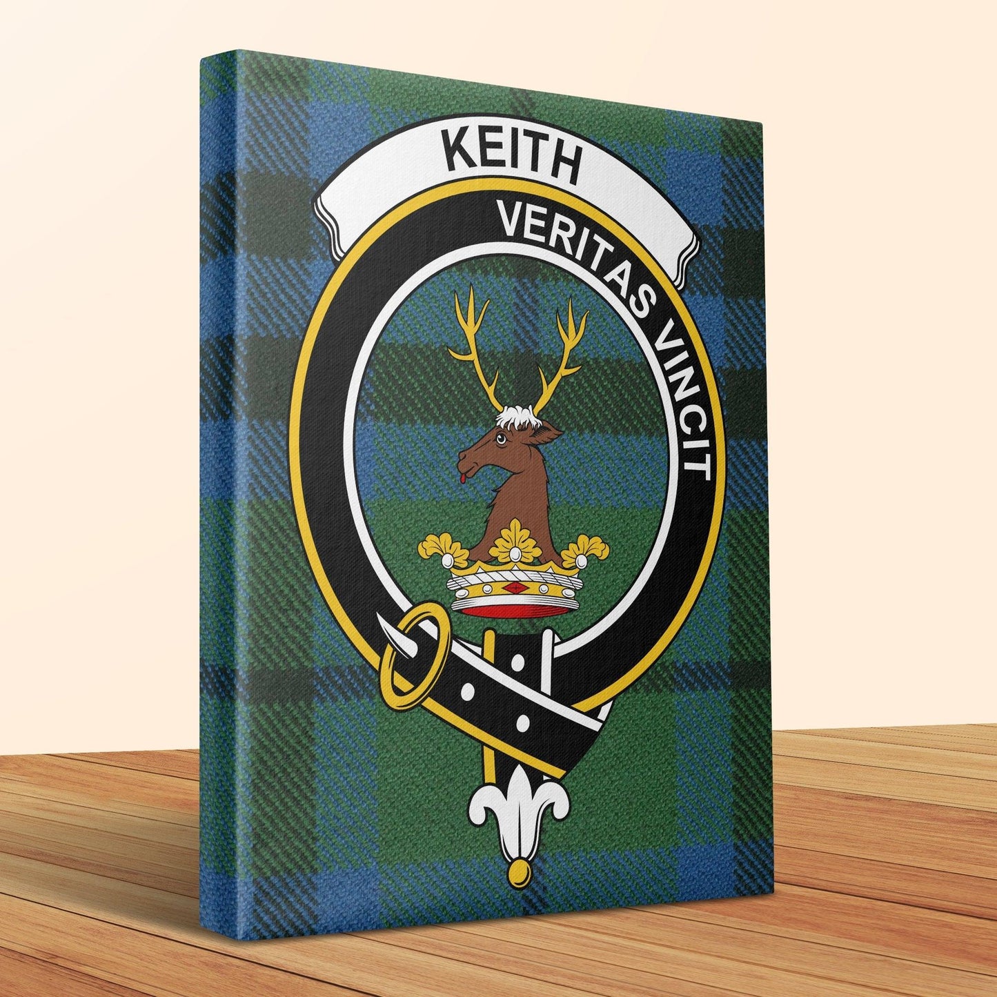 Keith Scottish Tartan Clan Crest Canvas - Celtic Ancestry Gifts