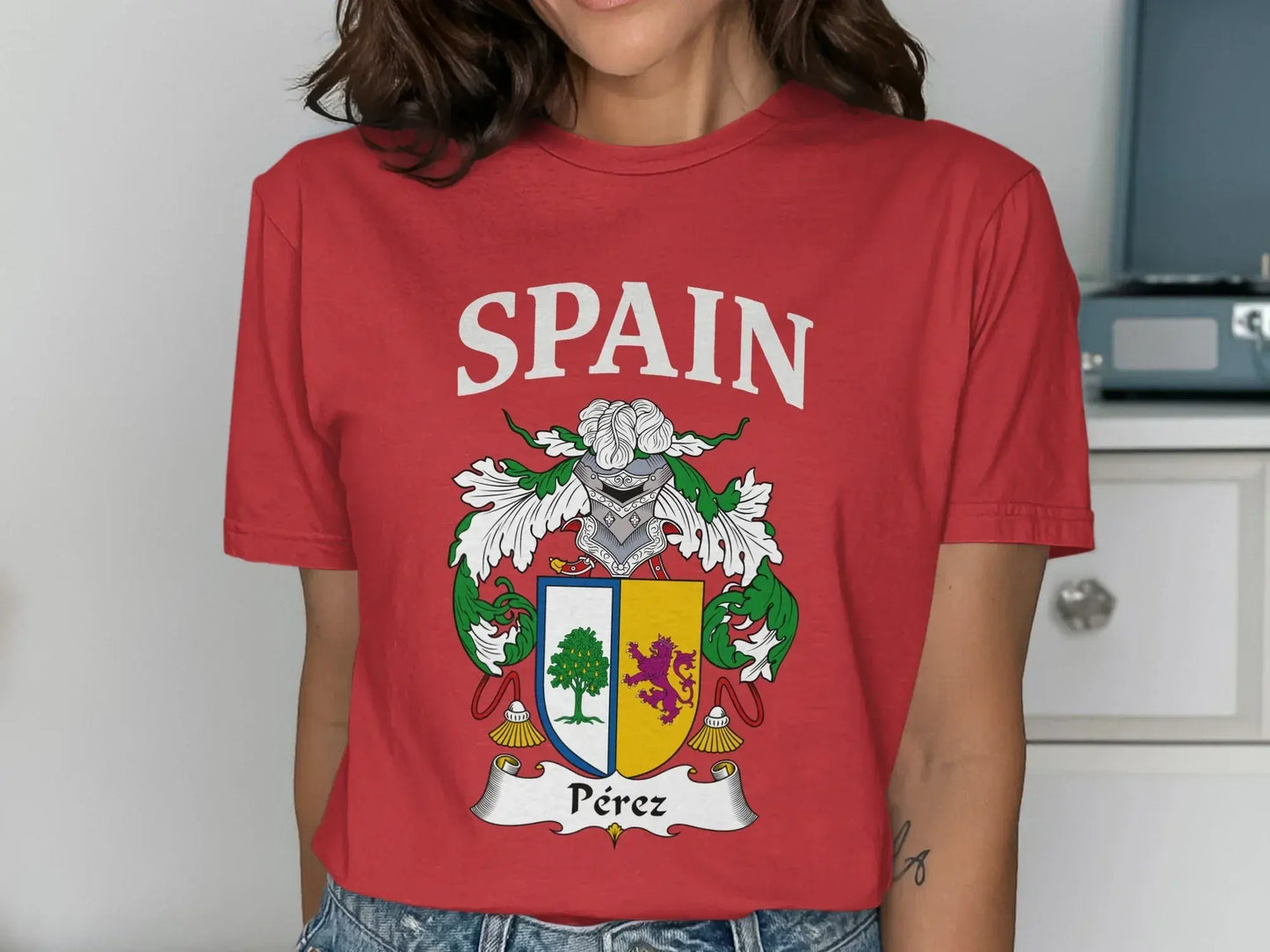 Spain Perez Family Crest Red T-Shirt product