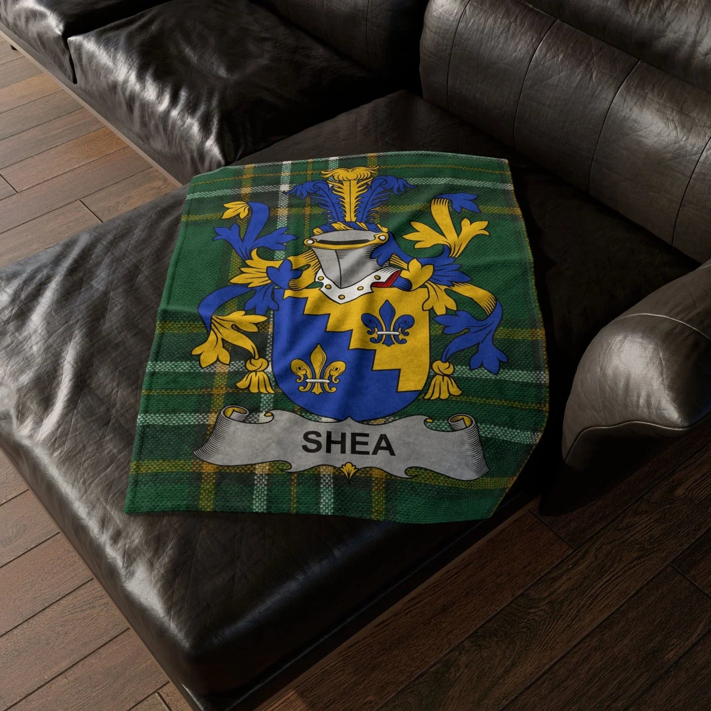 Shea Surname Irish Coat Of Arms Tartan Blanket