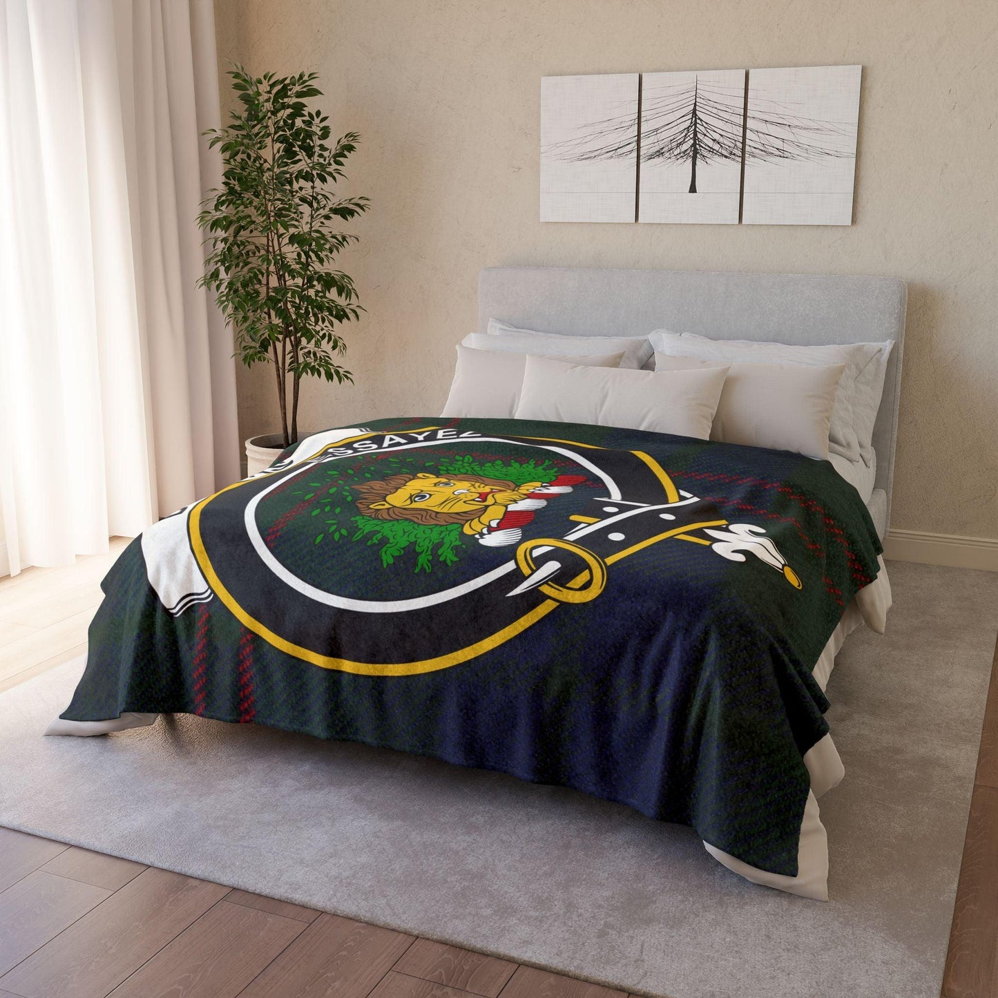 Dundas Clan Tartan Blanket – Scottish Crest Throw