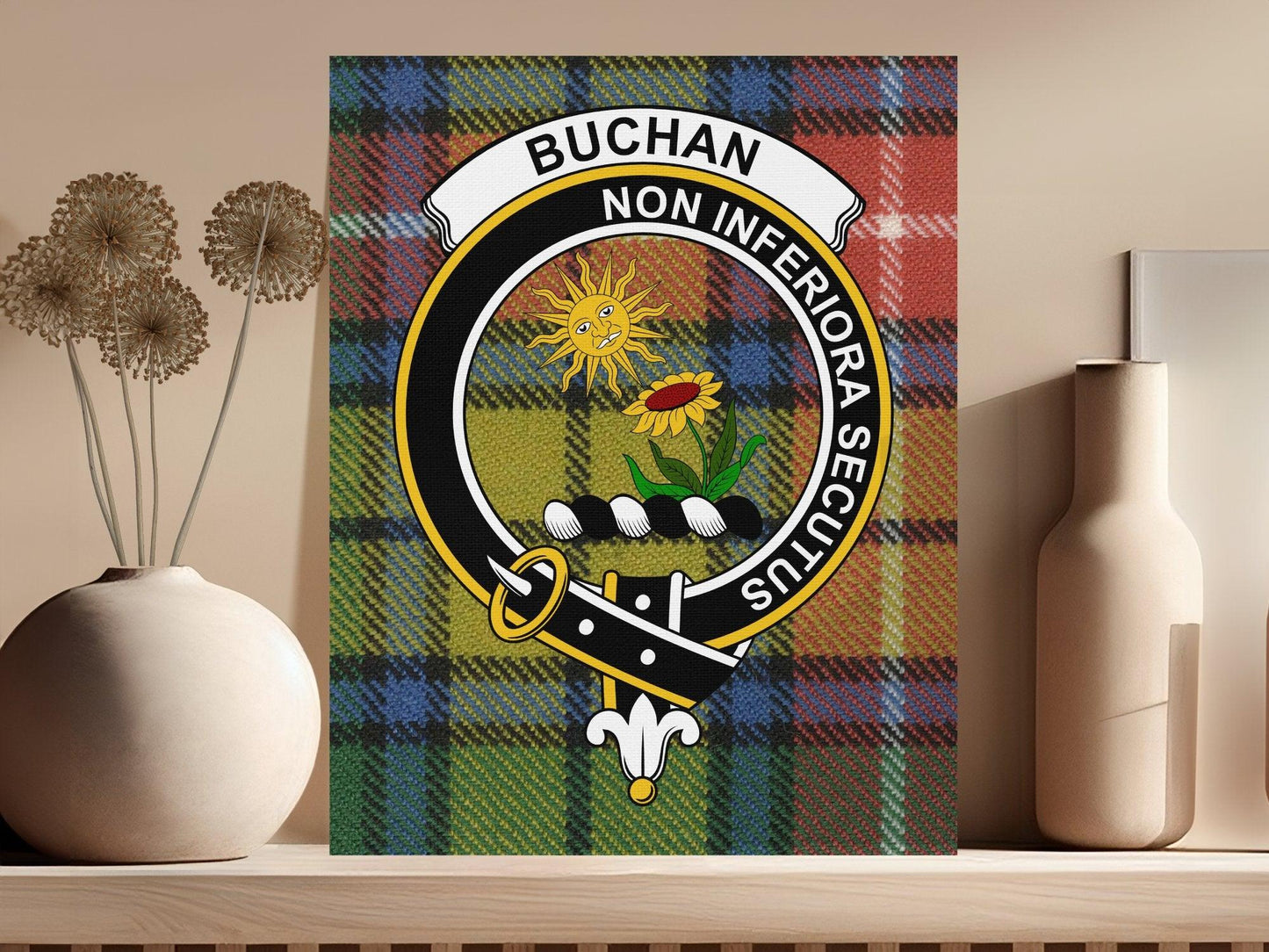 Buchan Scottish Tartan Crest Canvas - Celtic Ancestry Gifts