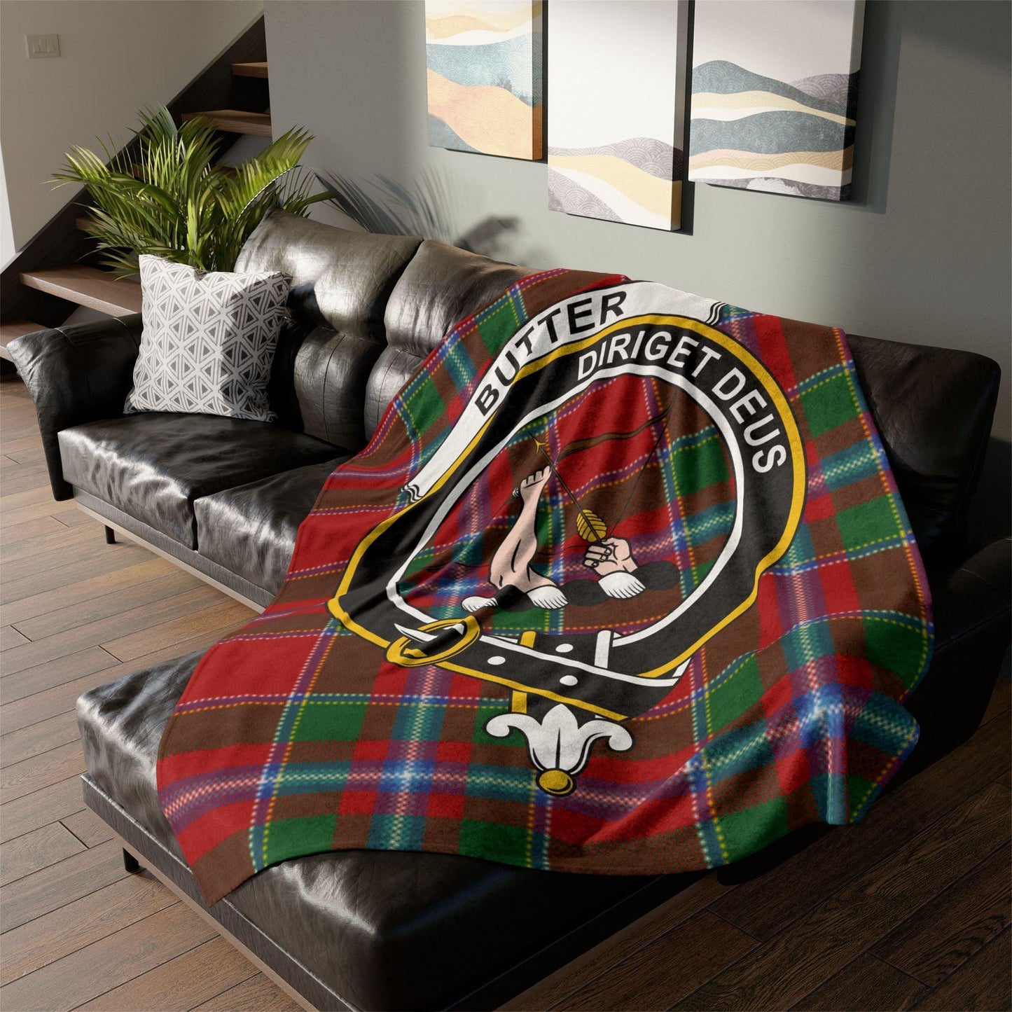 Butter Clan Crest Scottish Tartan Blanket