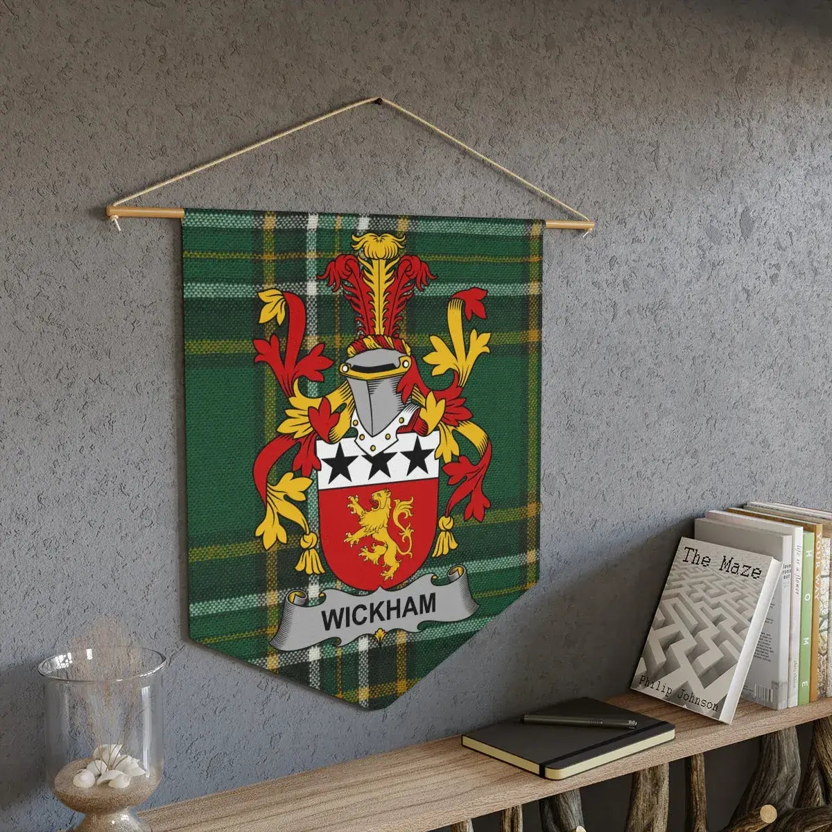 Wickham Family Crest Tartan Wall Hanging Art product