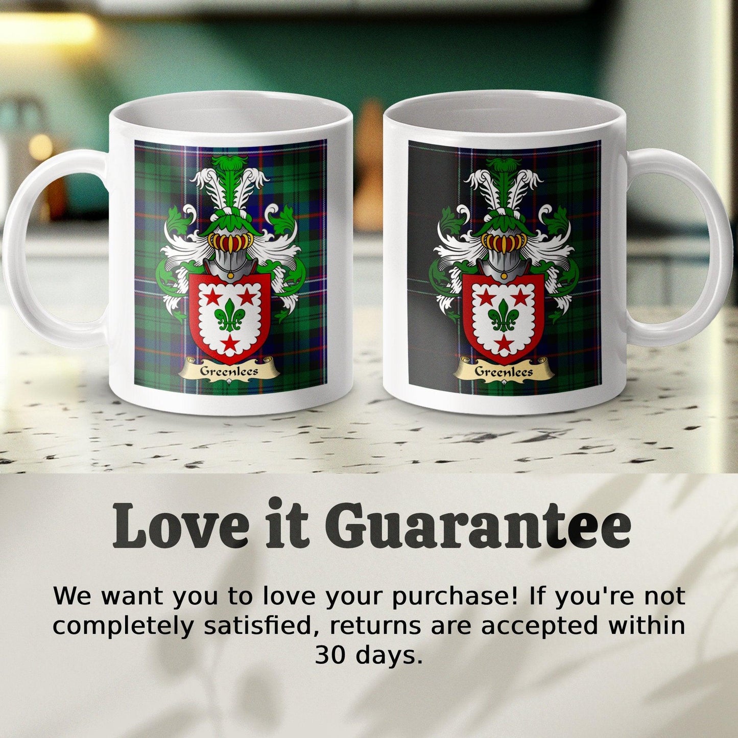 Greenlees Clan Surname Coat Of Arms Scottish Mug - Celtic Ancestry Gifts