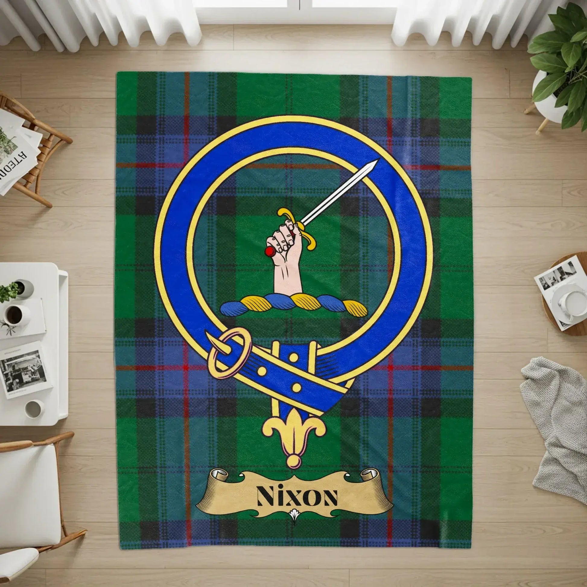 Nixon Clan Tartan Plaid Family Crest Rug product type
