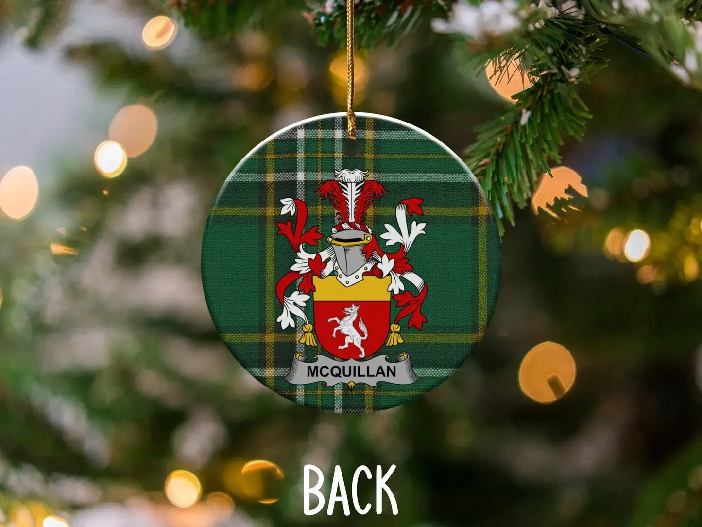 Mcquillan Family Crest Christmas Ornament product type