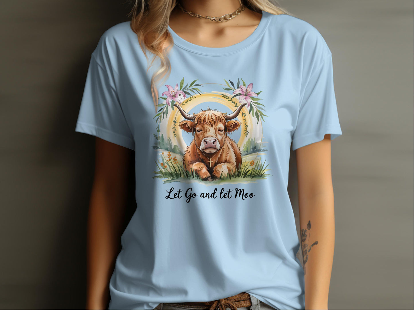 Let Go and Let Moo Scottish Highland Cow T-shirt product