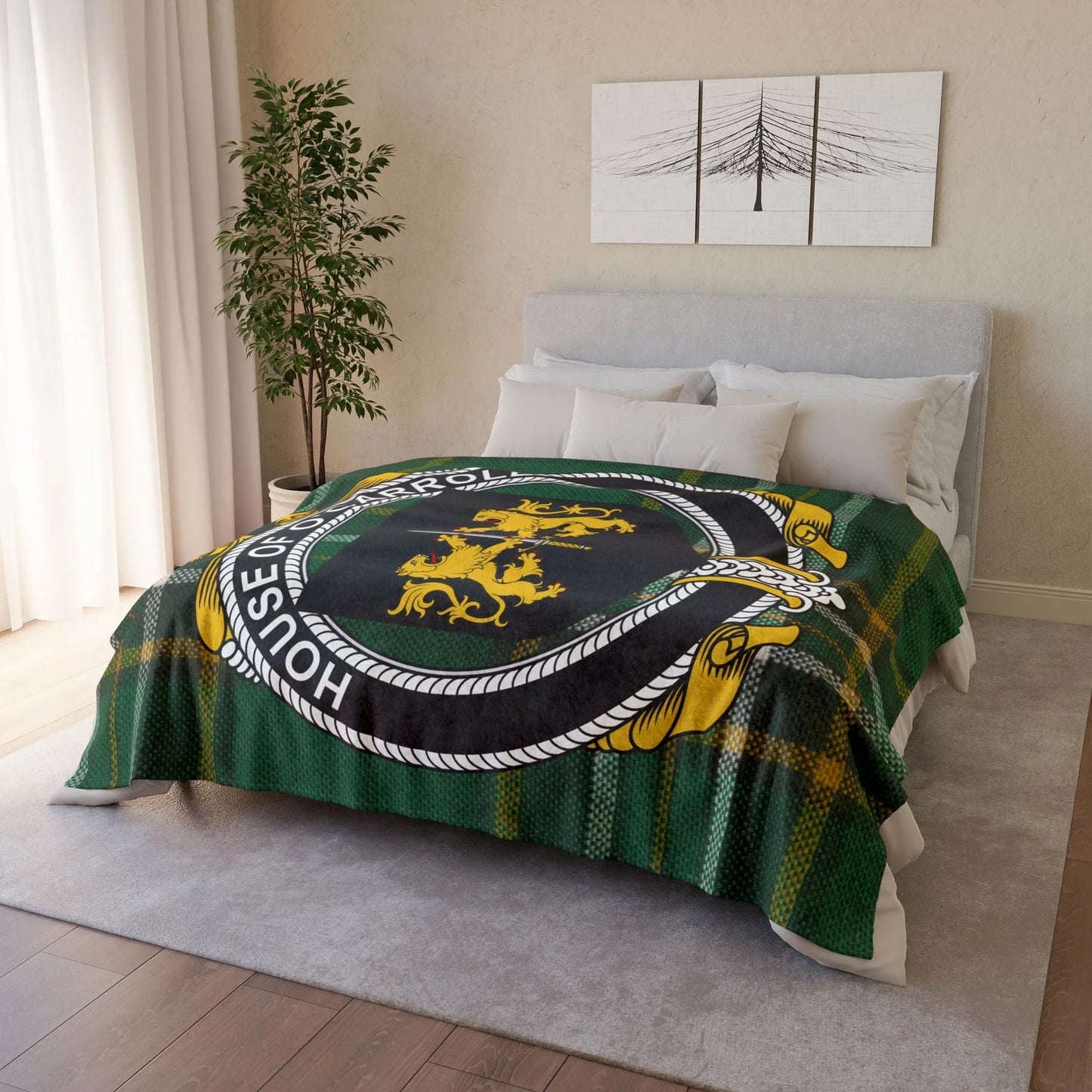 Carroll Surname Irish Coat Of Arms Tartan Blanket