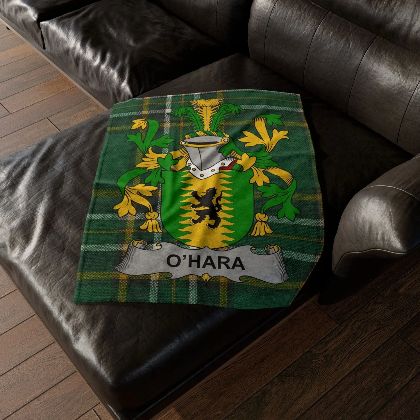 O'Hara Surname Irish Coat Of Arms Tartan Blanket