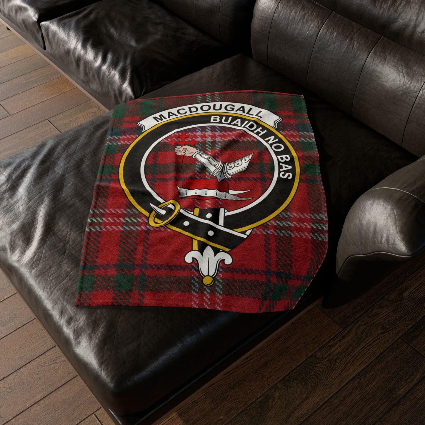 MacDougall Clan Tartan Blanket – Scottish Crest Throw, Soft & Cozy