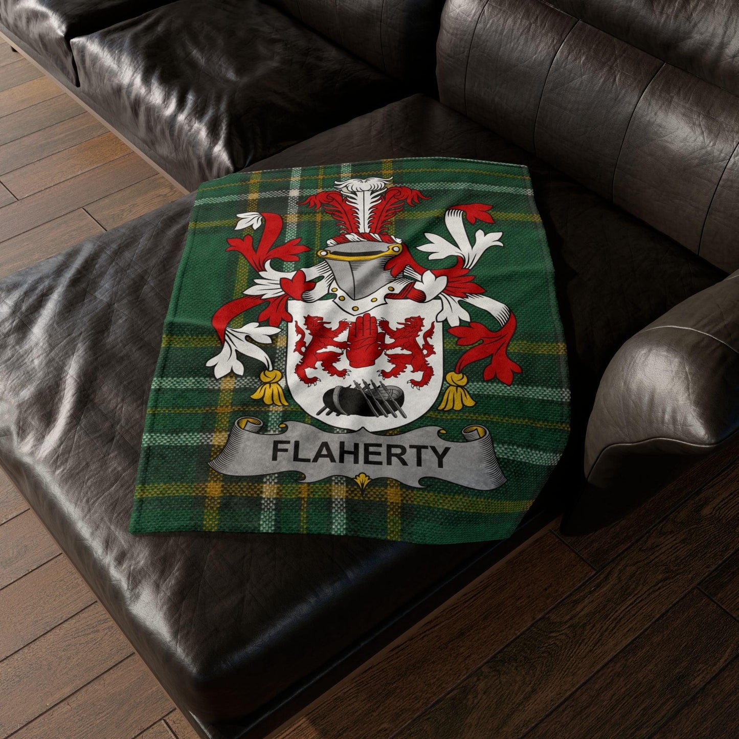 Custom Irish Coat Of Arms Tartan Blanket