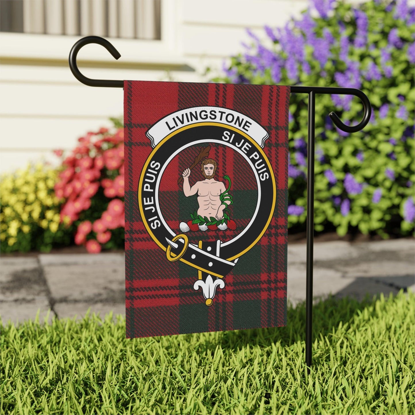 Livingstone Clan Scottish Tartan Garden Flag