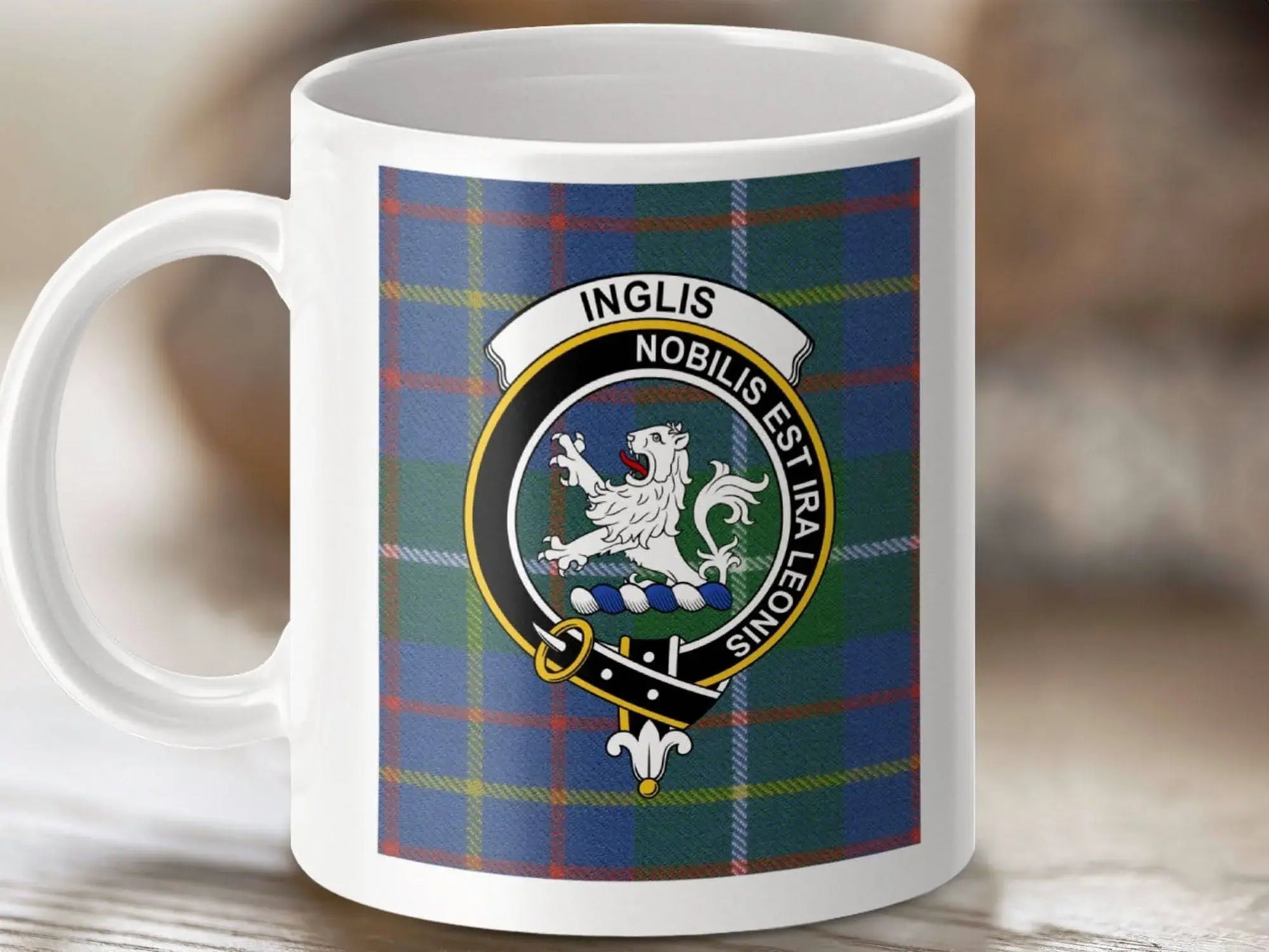 Inglis Clan Crest Mug with Royal Tartan Design product