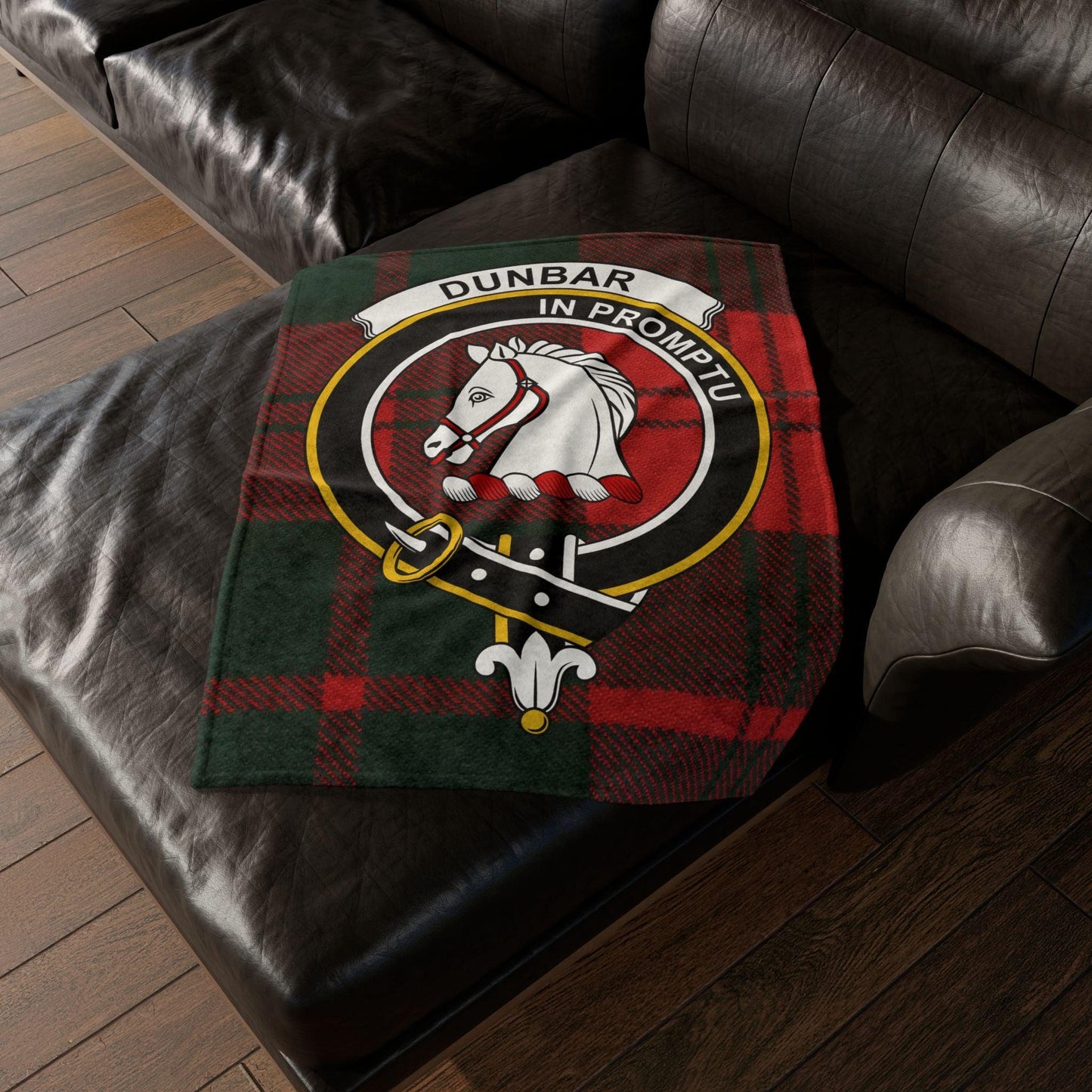 Dunbar Clan Tartan Blanket – Scottish Crest Throw