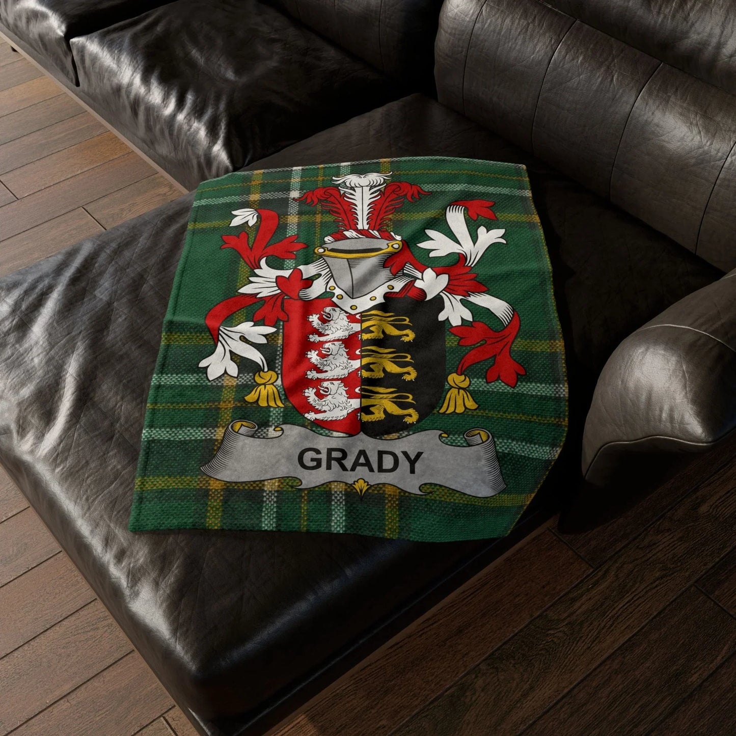 Grady Surname Irish Coat Of Arms Tartan Blanket