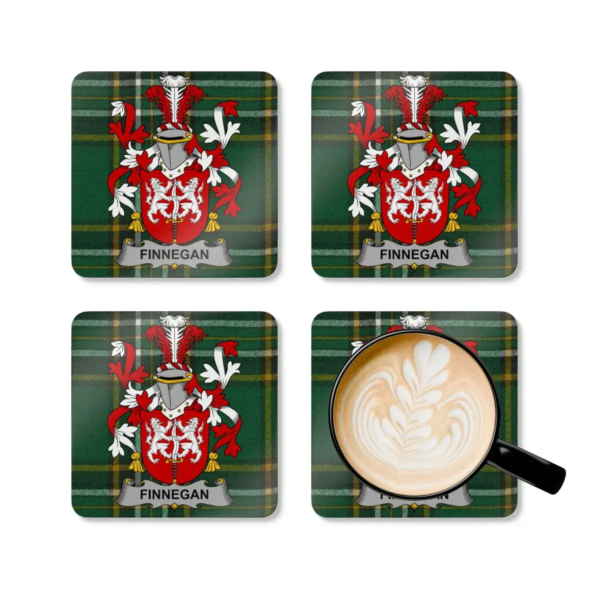 Family Crest Design Finnegan Set of Four Coaster product type