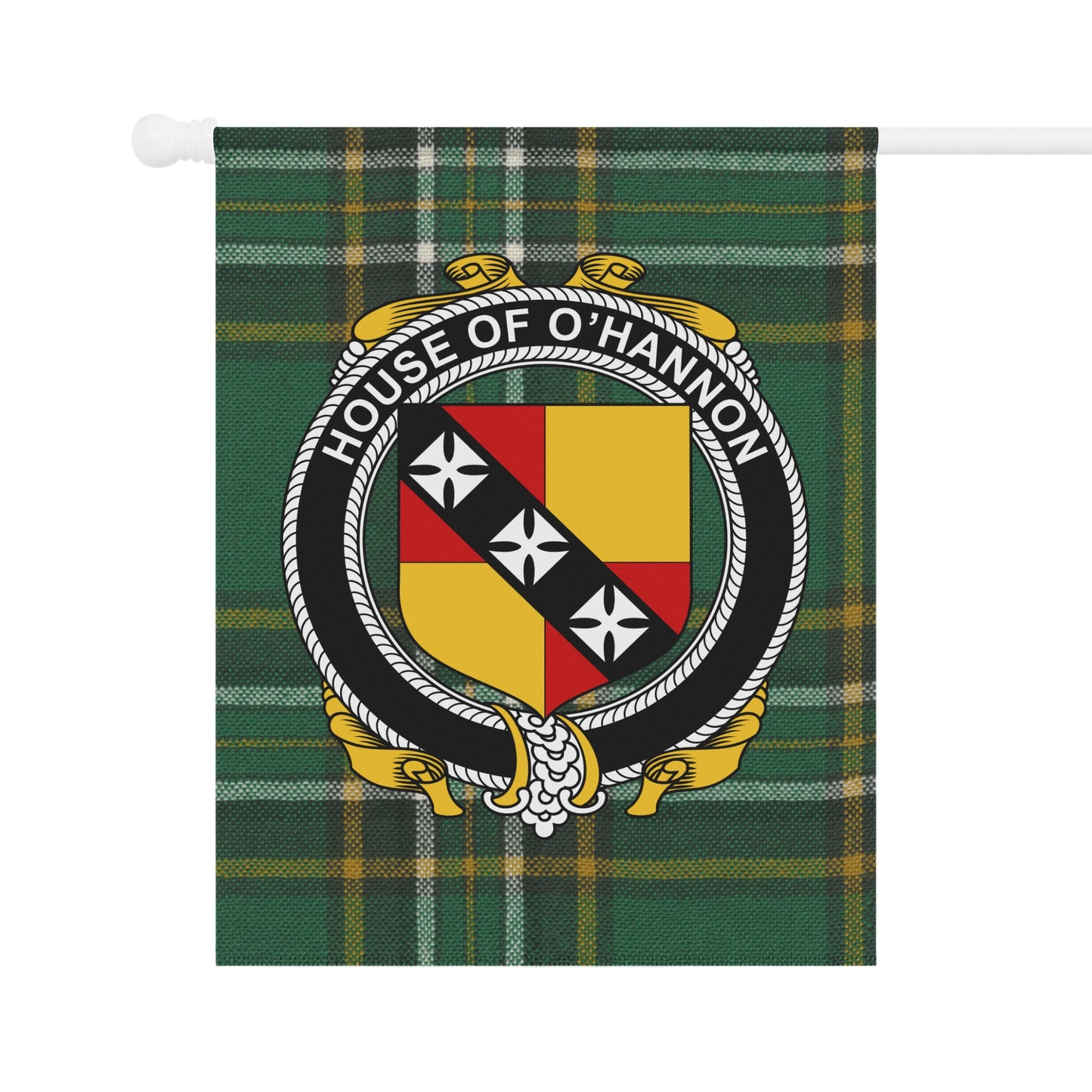 House of O'Hannon Clan Tartan Pattern Decorative Flag