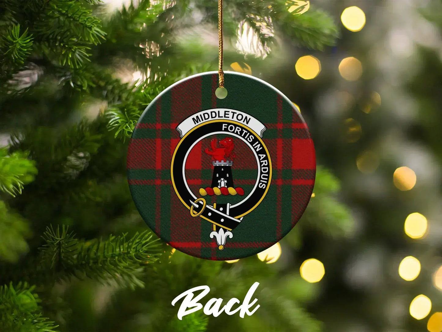 Middleton Fortis In Arduis Plaid Christmas Ornament product type