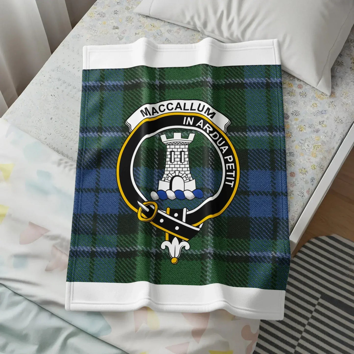 Clan MacCallum Tartan with Crest Emblem Blanket product