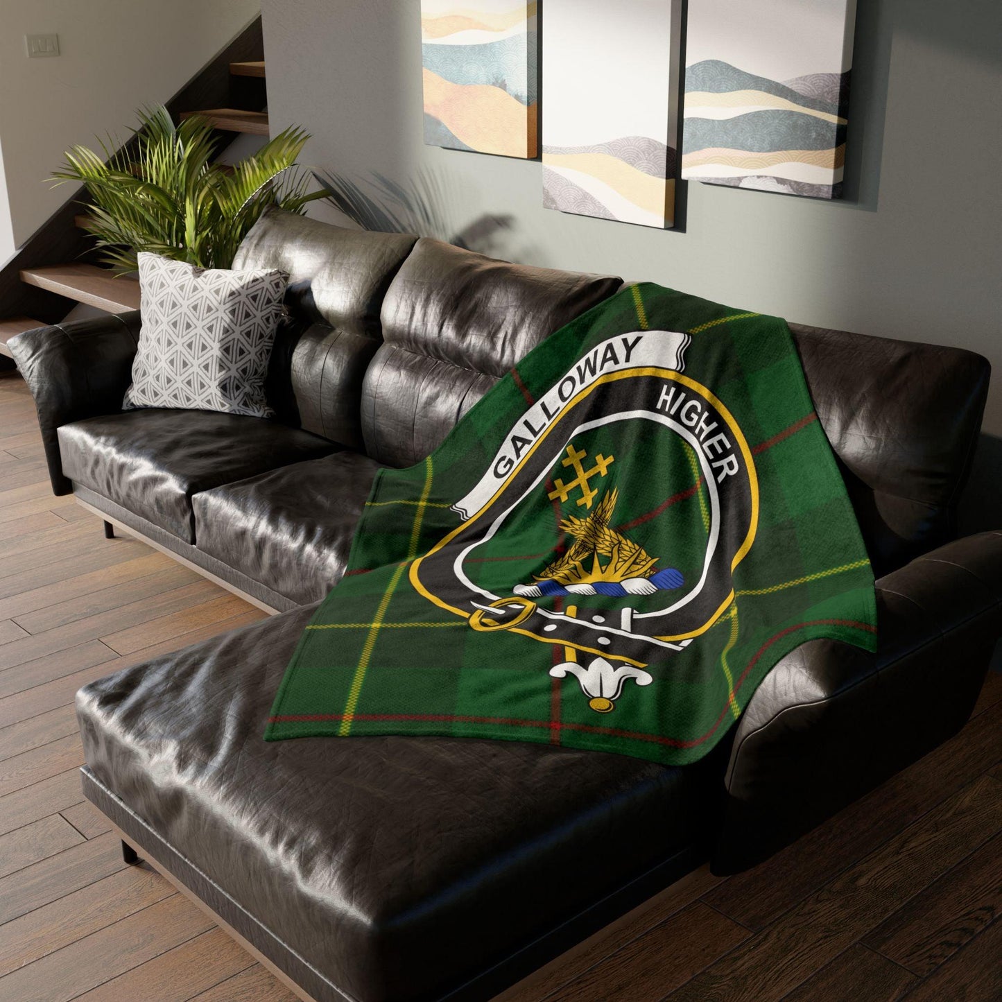 Galloway Clan Tartan Blanket – Scottish Crest Throw