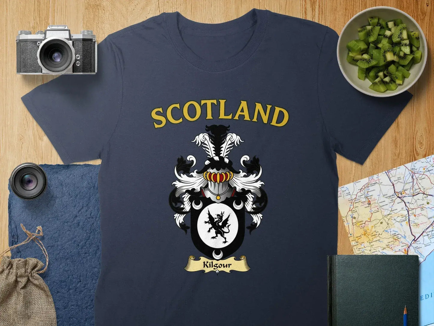 Scotland Kilsour Family Crest Graphic T-Shirt product