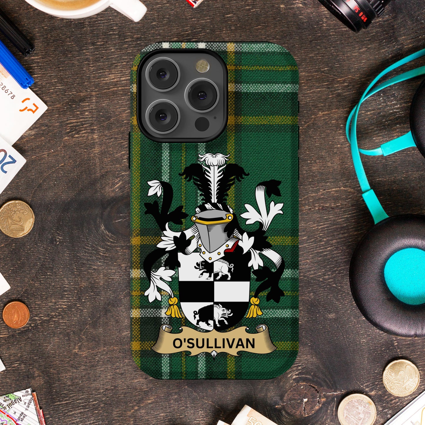 O'Sullivan Irish Family Crest Cell phone cover - Celtic Ancestry Gifts