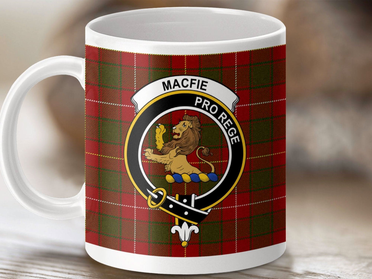 MacFie Pro Rege Crest Plaid Lion Design Mug Product