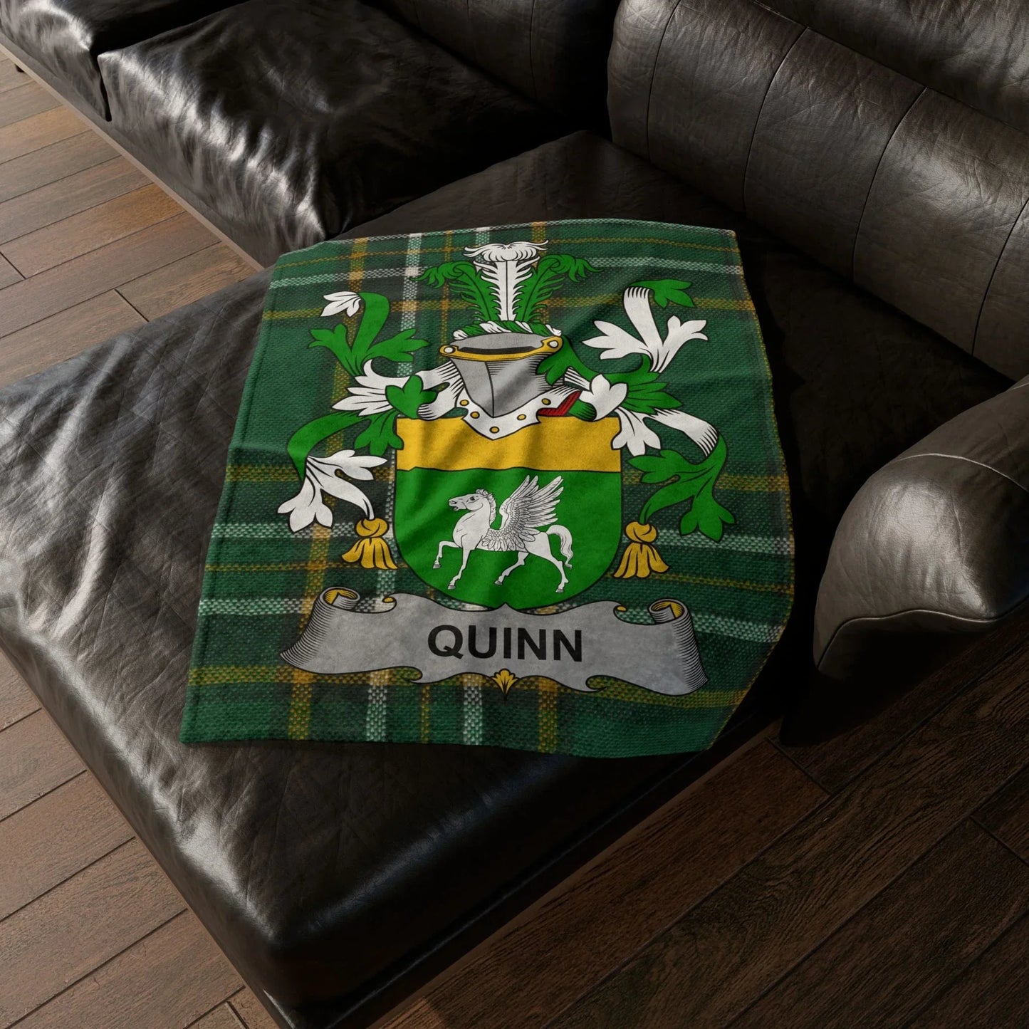 Quinn Surname Irish Coat Of Arms Tartan Blanket