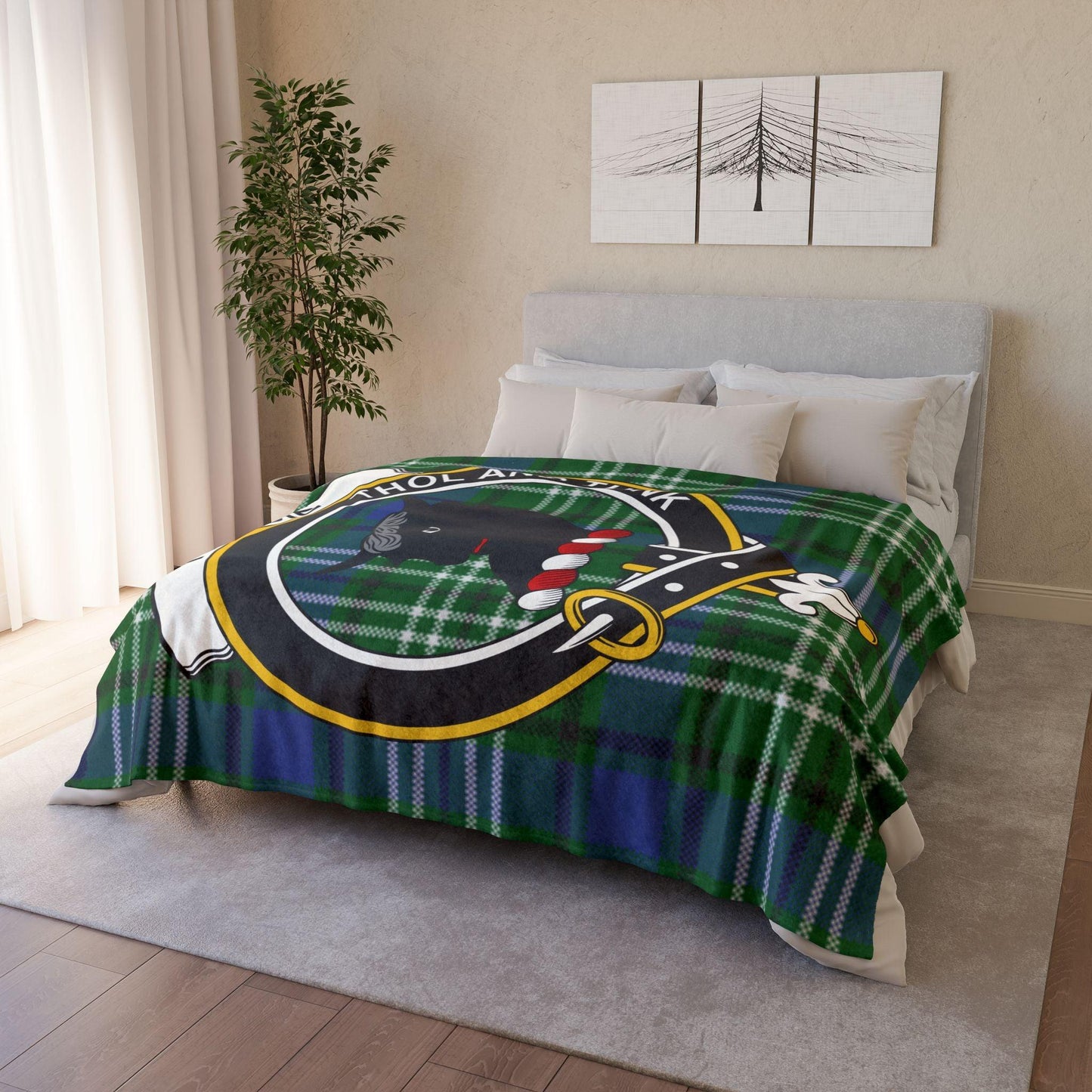 Tweedie Clan Tartan Blanket – Scottish Crest Throw - Celtic Ancestry Gifts