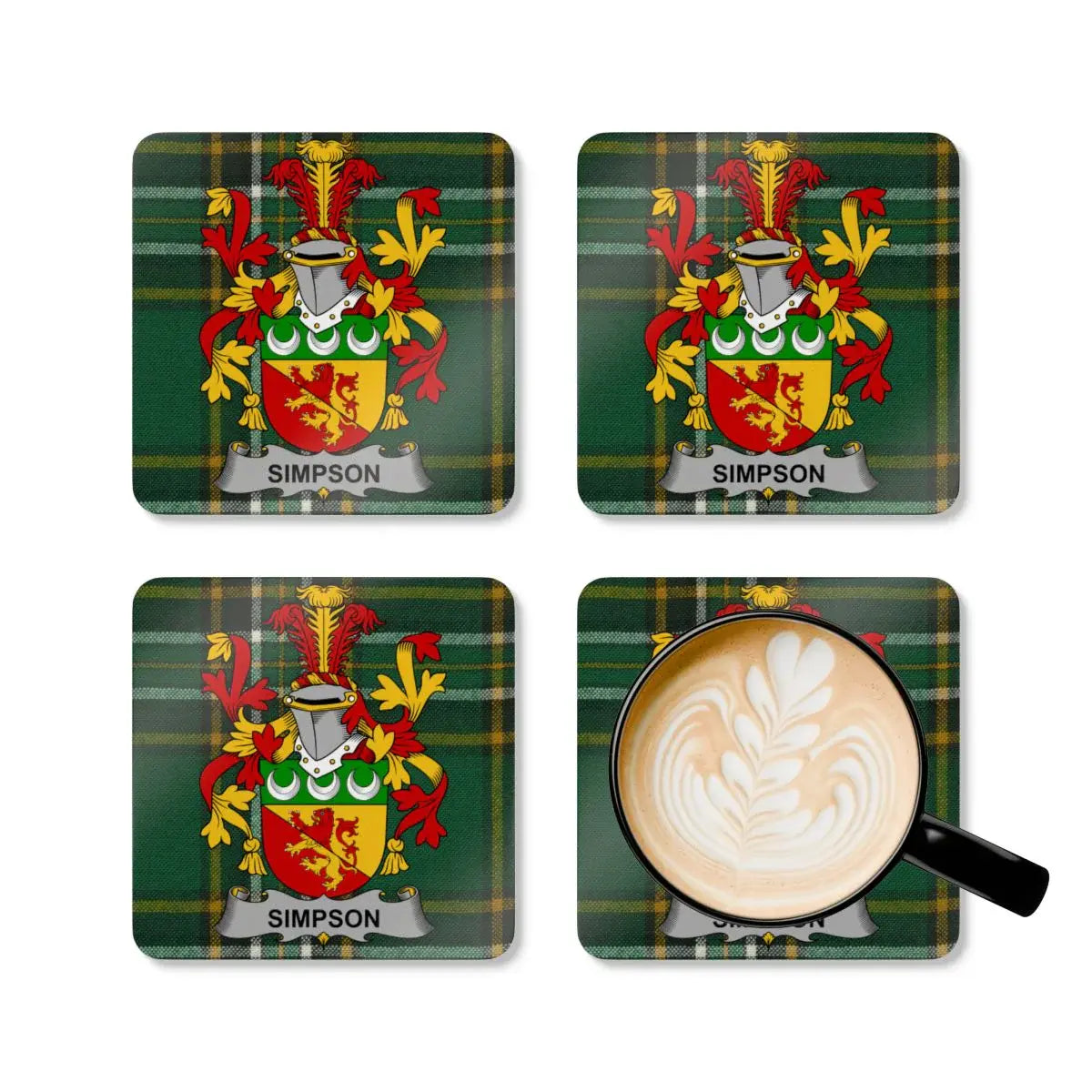 Family Crest Tartan Design Personalized Coasters product