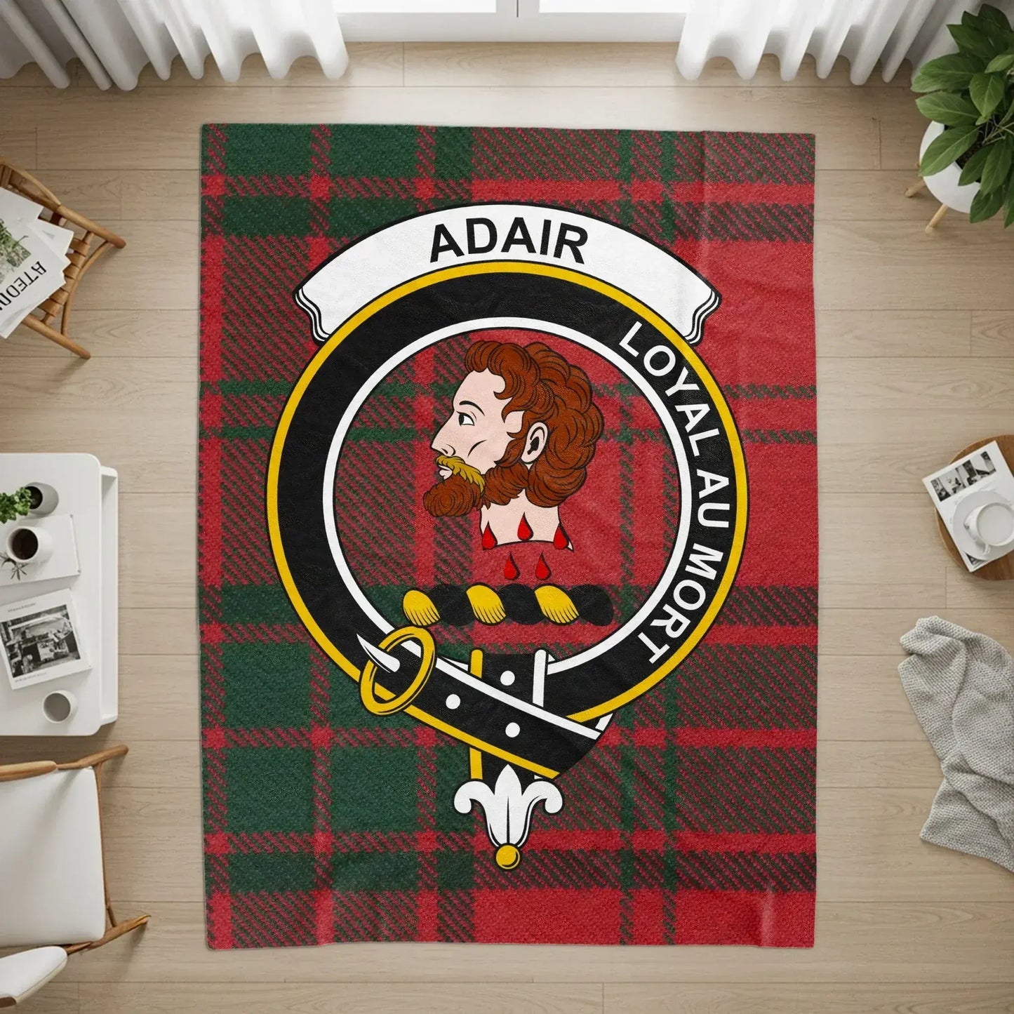 Adair Loyal Au Mort Family Crest Tartan Rug product type