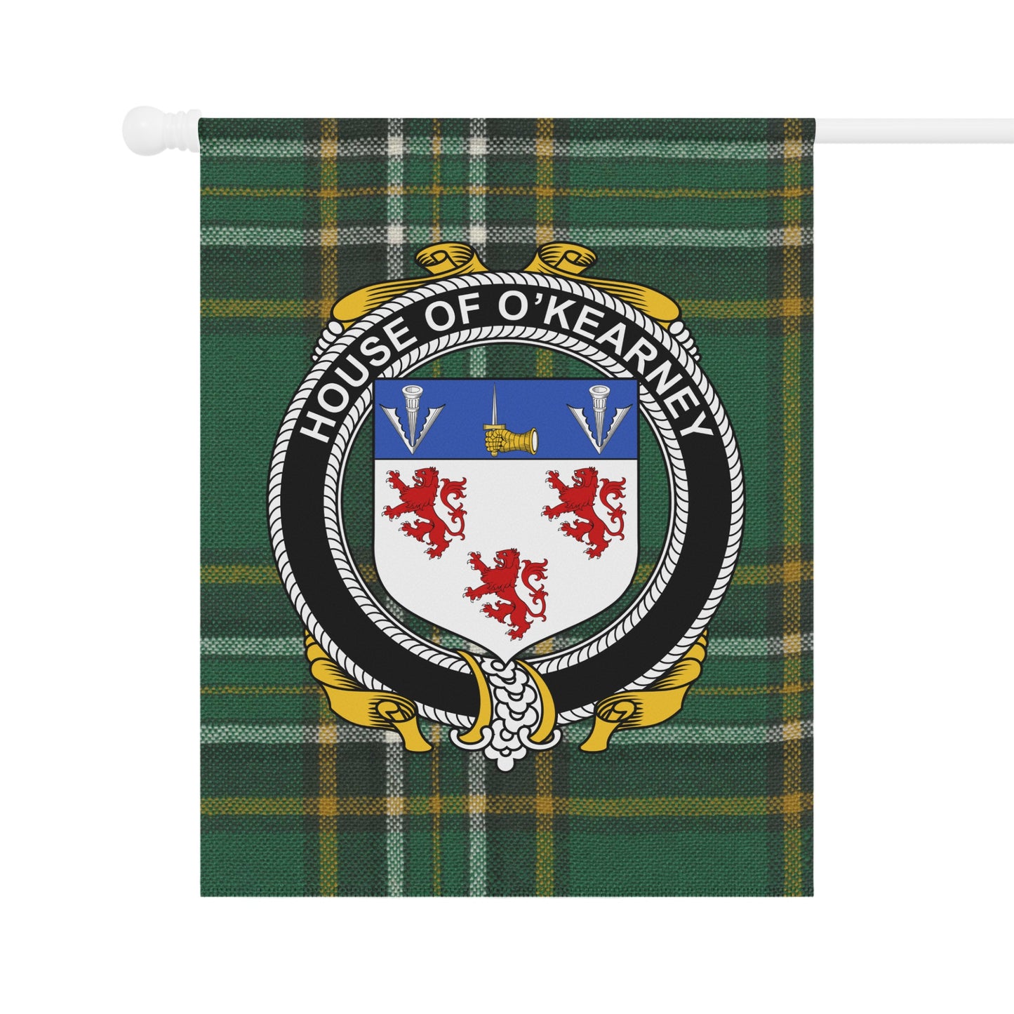 House O'Kearney Crest on Plaid Background product